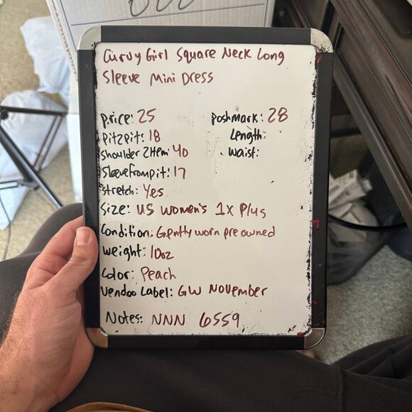 Curvy Girl Square Neck Long Sleeve Mini Dress US Women's 1X Plus - Picture 8 of 8